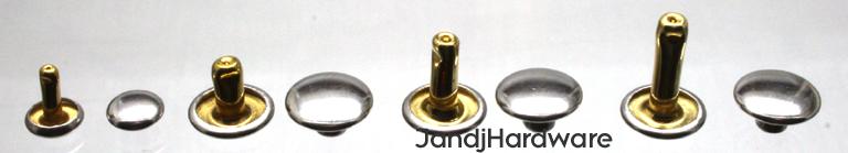 An image showing the various sizes of our stainless steel and brass rivets available.> </td></tr><tr><td class=